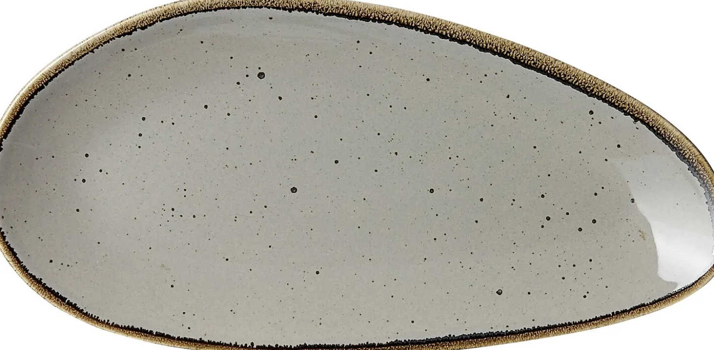 Platte Taste | 25,5 x 12,5 cm | taupe | oval