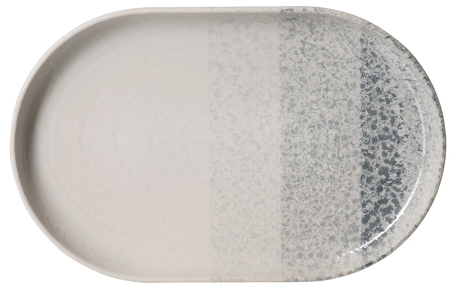 Platte Trio | 20 x 13 cm | grau | oval