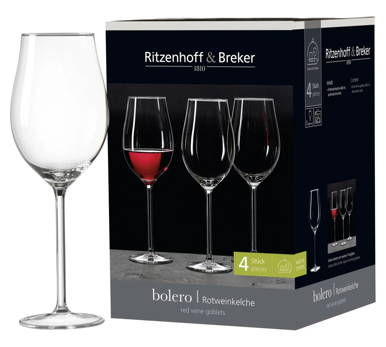 Rotweingläser-Set Bolero | 4-teilig | 460 ml