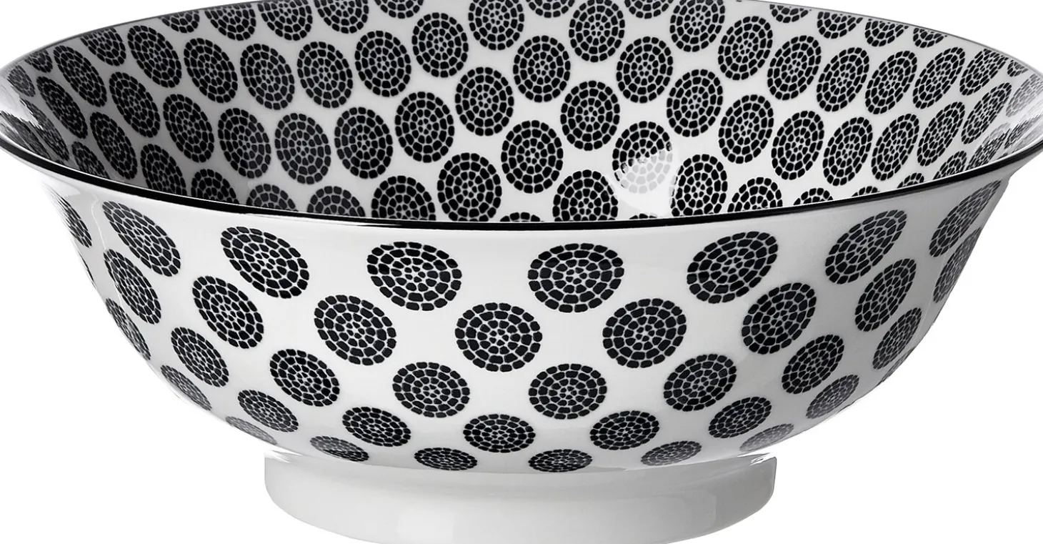 Servierschale Takeo Circles | 21 x 21 x 7,7 cm | schwarz