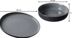 Speiseteller Jasper | 26 cm | schwarz