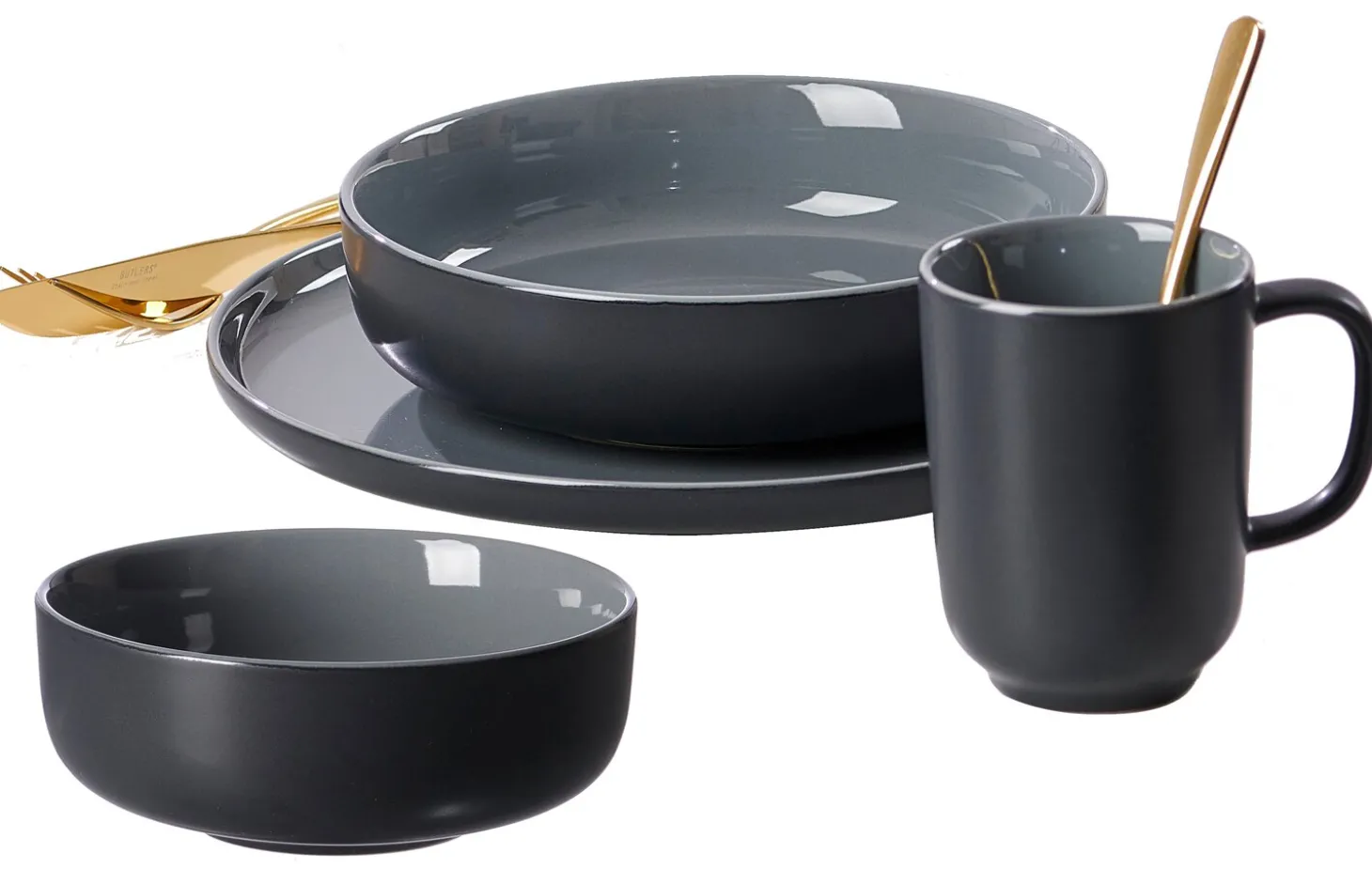 Suppenschale Jasper | 19 x 19 x 5 cm | schwarz