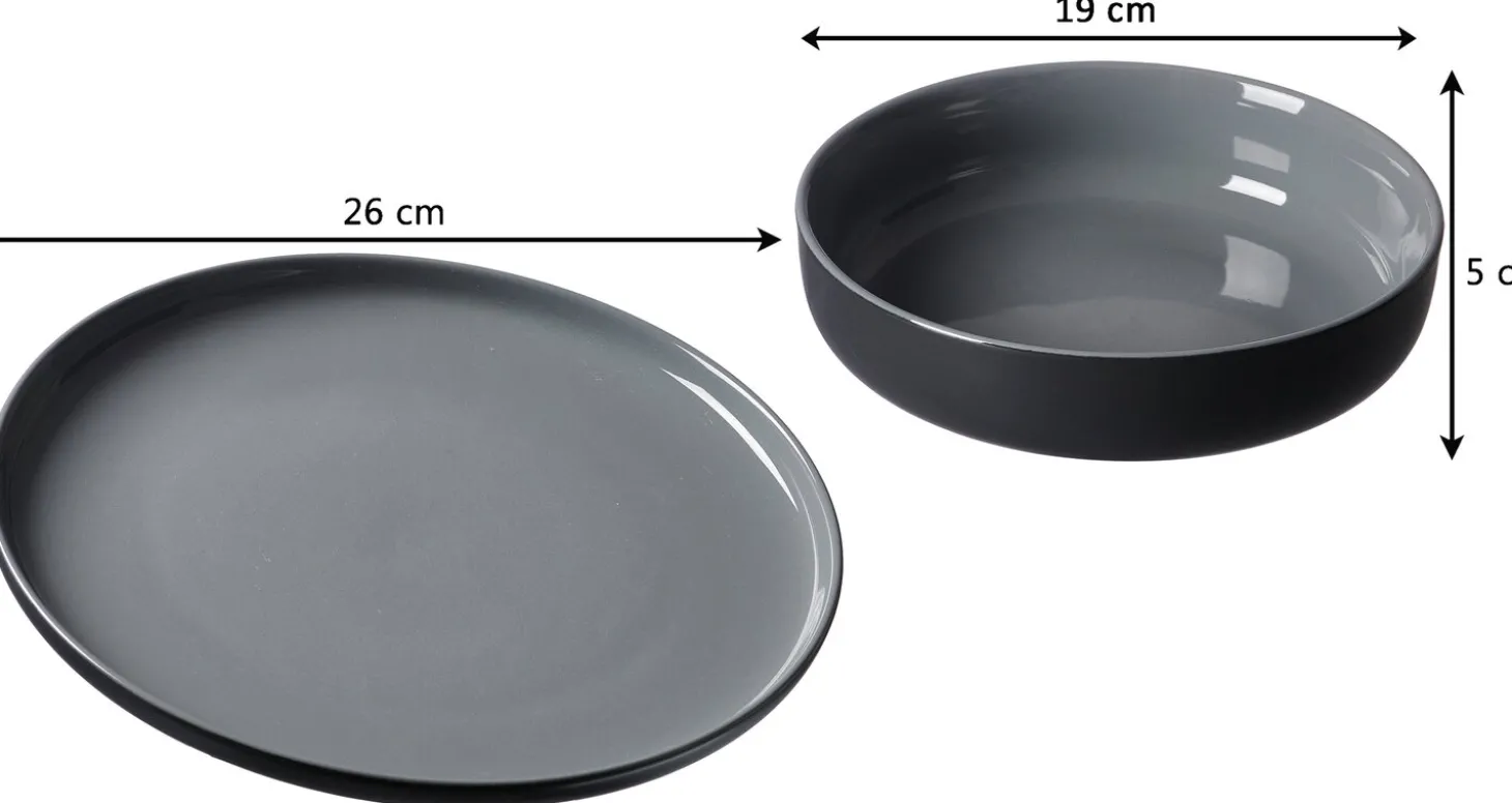 Suppenschale Jasper | 19 x 19 x 5 cm | schwarz