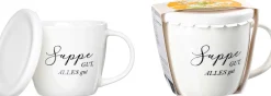 Suppentasse Soppa Gut | 460 ml | weiss | mit Deckel