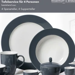 Tafelservice Doppio | 8-teilig | anthrazit
