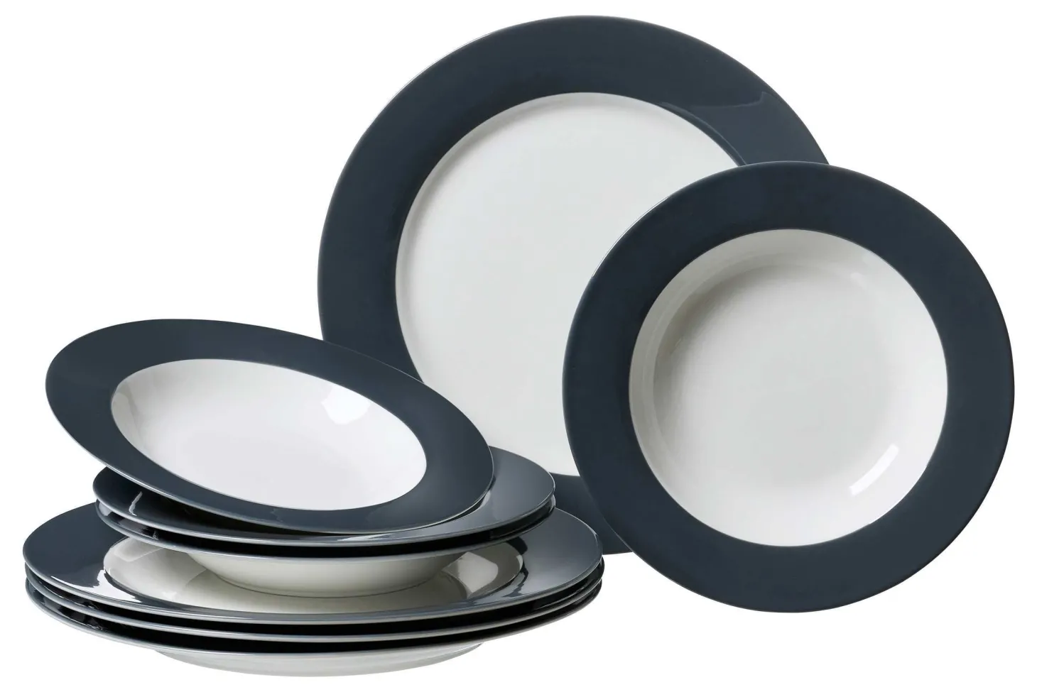 Tafelservice Doppio | 8-teilig | anthrazit