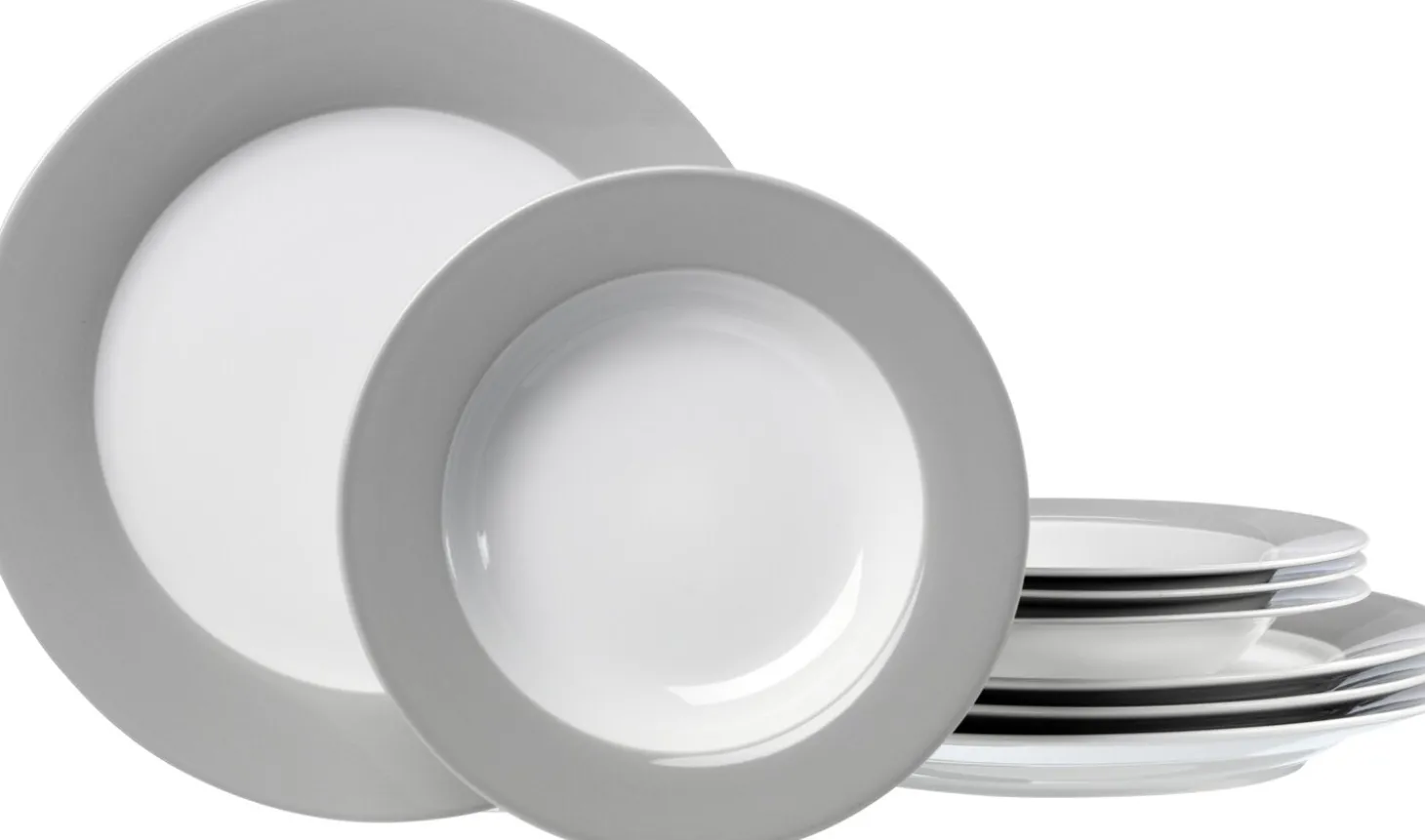 Tafelservice Doppio | 8-teilig | grau