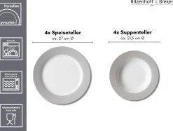 Tafelservice Doppio | 8-teilig | grau
