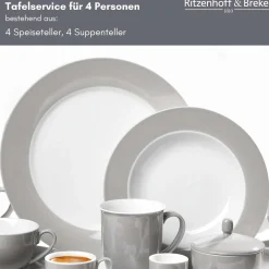 Tafelservice Doppio | 8-teilig | grau