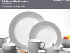 Tafelservice Doppio | 8-teilig | grau