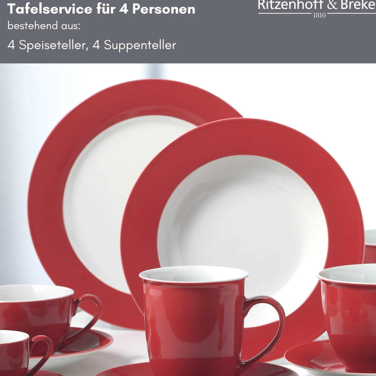 Tafelservice Doppio | 8-teilig | rot
