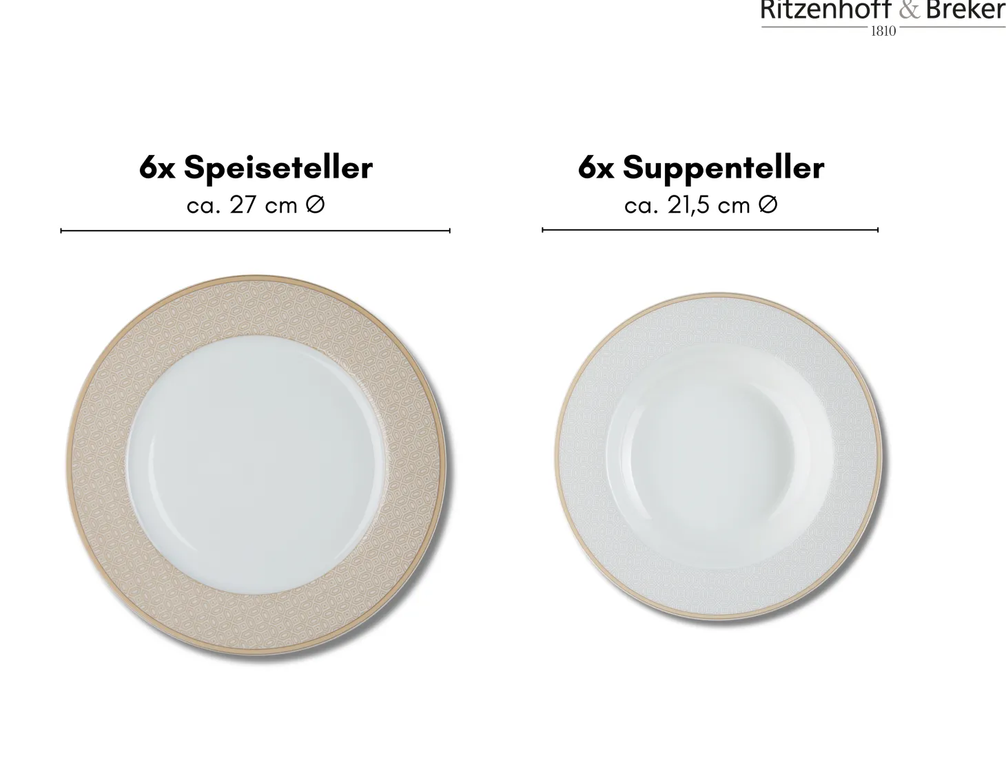 Tafelservice Geo | 12-teilig | beige