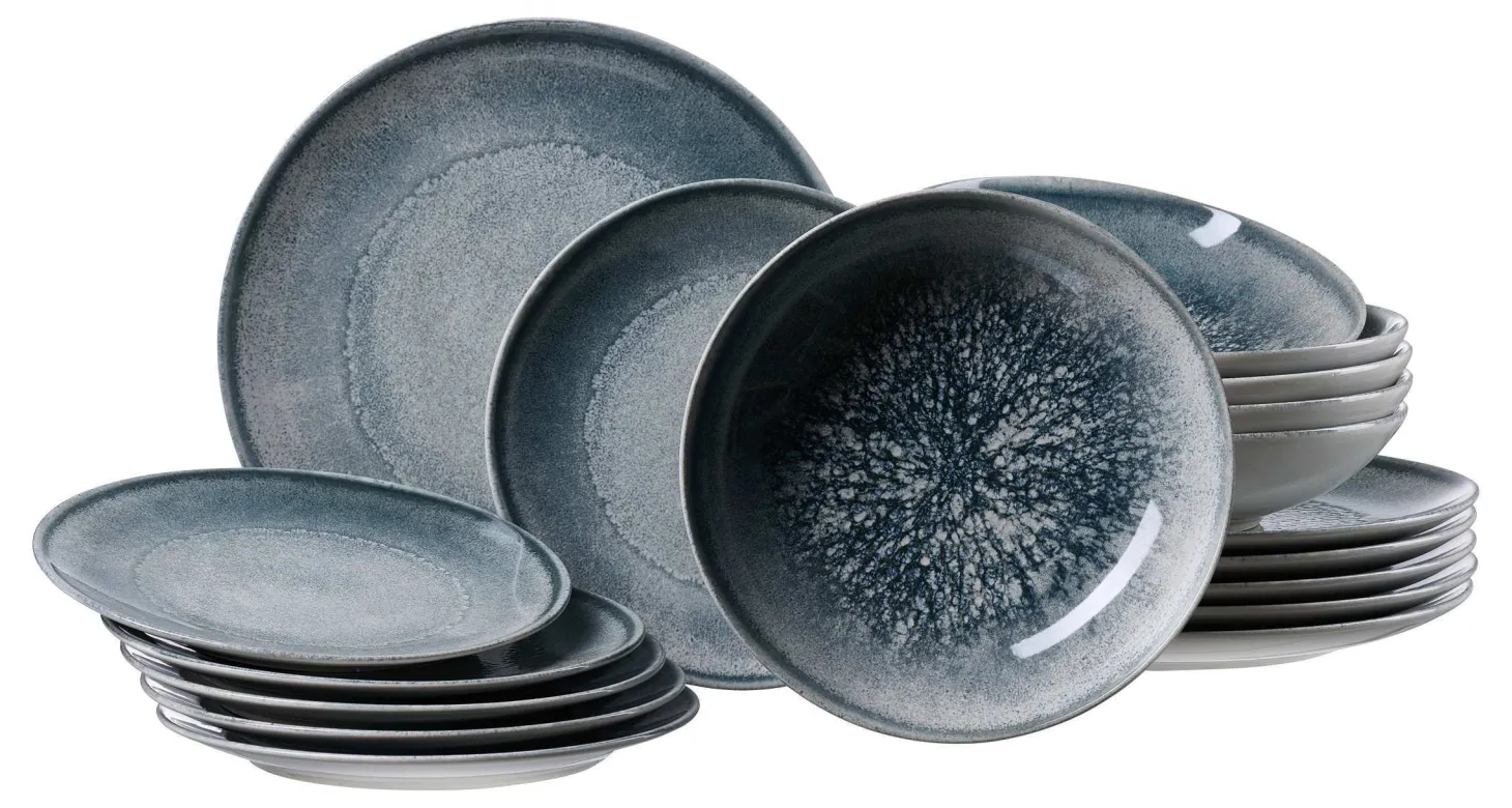 Tafelservice Grana | 18-teilig | graublau