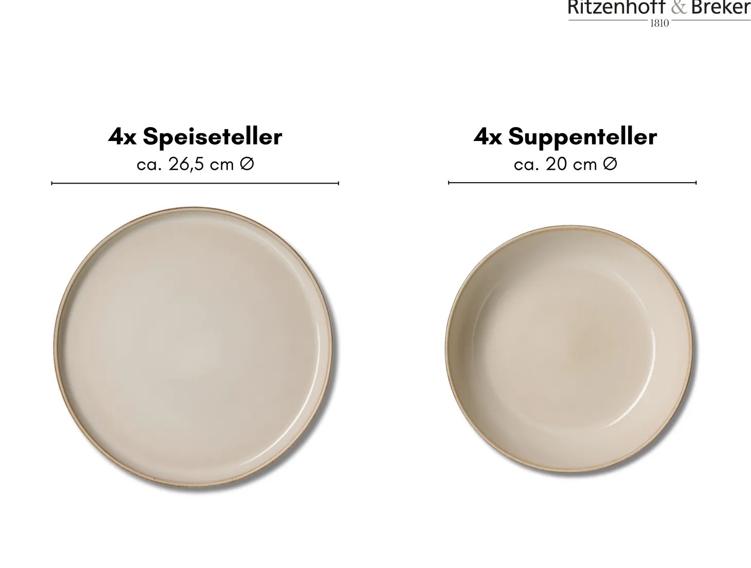 Tafelservice Olivia | 8-teilig | beige
