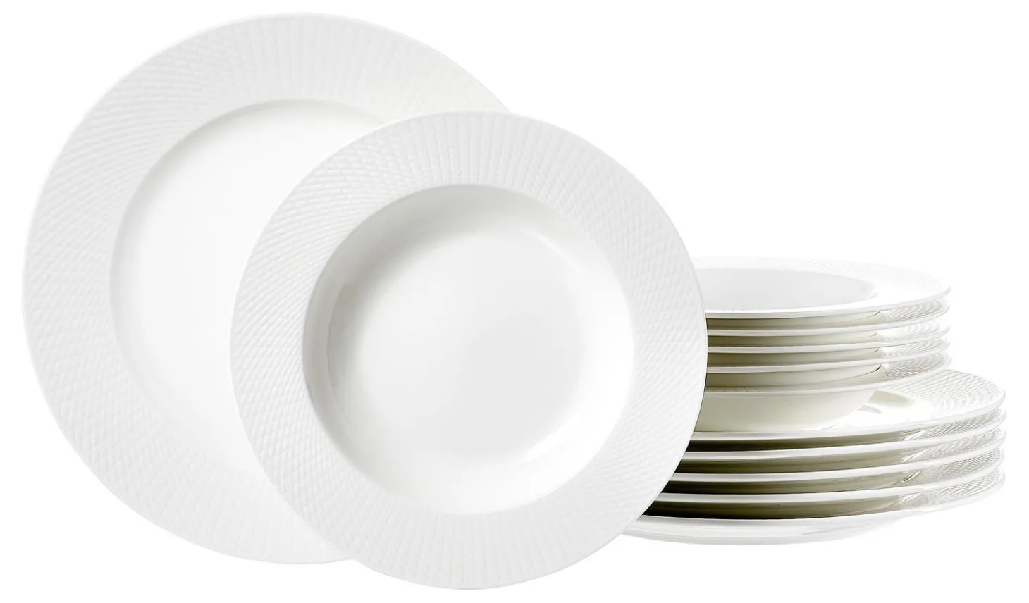 Tafelservice Saphir | 12-teilig | weiss
