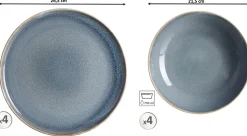 Tafelservice Skagen Stone | 8-teilig | grau