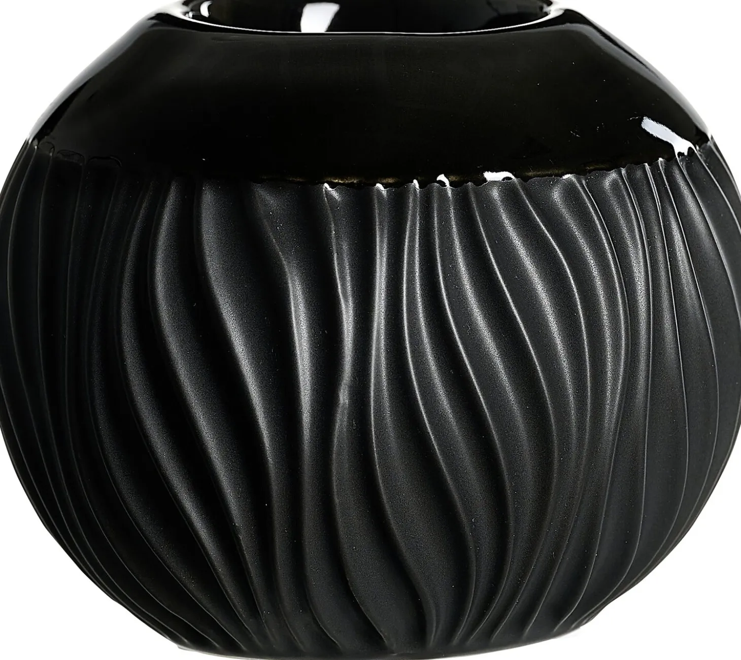 Teelichthalter Onyx | 11 x 11 x 9 cm | schwarz | kugelförmig