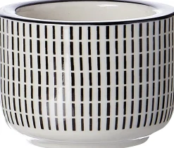 Teelichthalter Takeo Stripes | 6 x 6 x 4 cm | schwarz