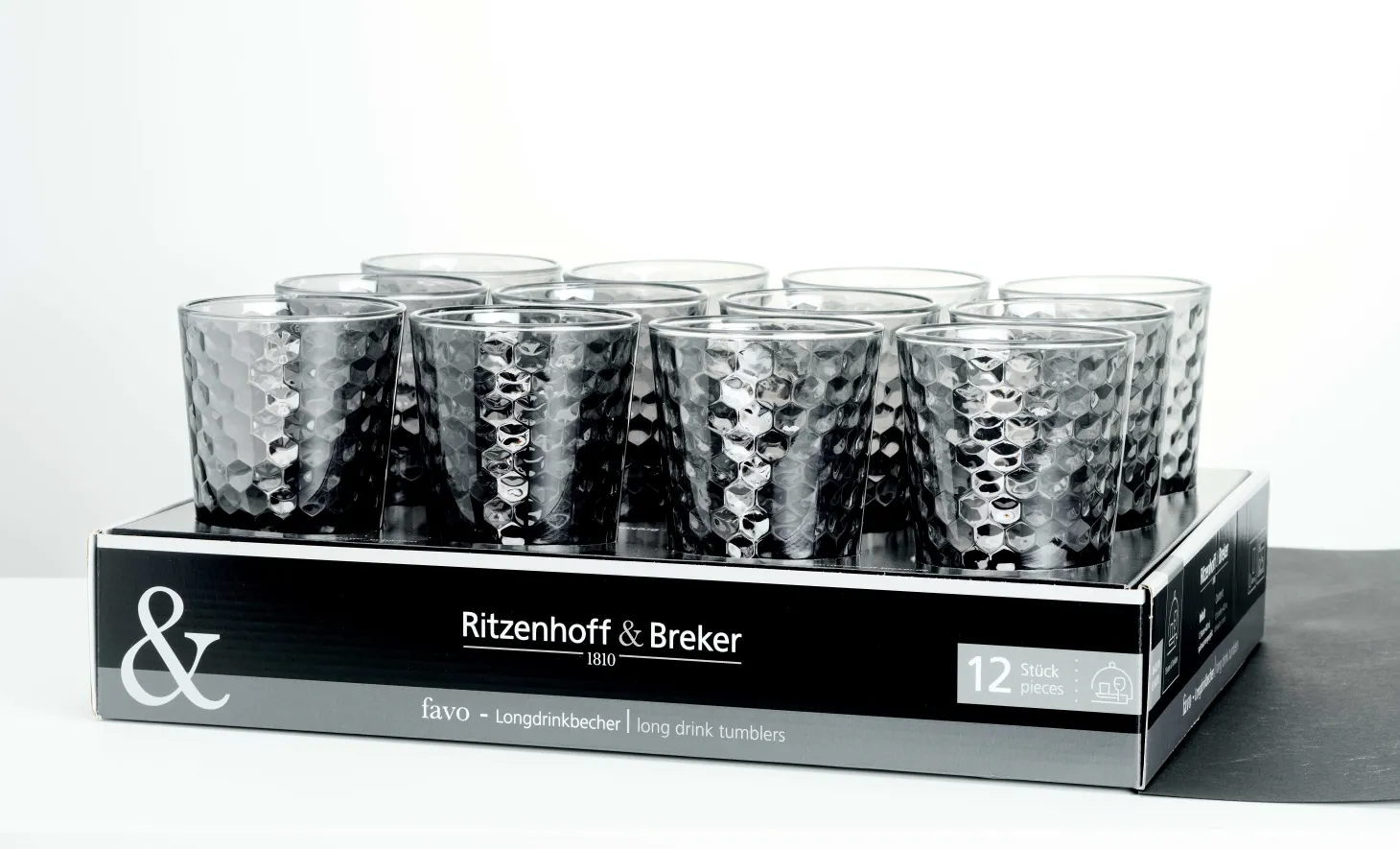 Trinkglas Favo | 350 ml | grau
