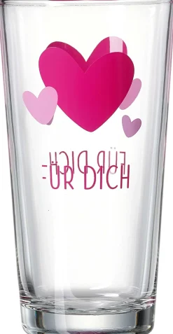 Trinkglas Glück Herz | 380 ml | rot