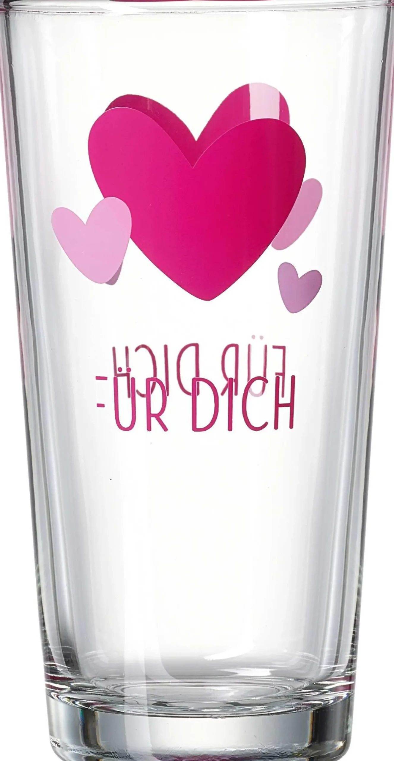 Trinkglas Glück Herz | 380 ml | rot