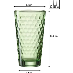 Trinkgläser-Set Favo | 6-teilig | grün | 350 ml