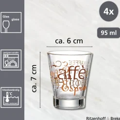 Trinkgläser-Set Milano | 4-teilig | braun | 95 ml