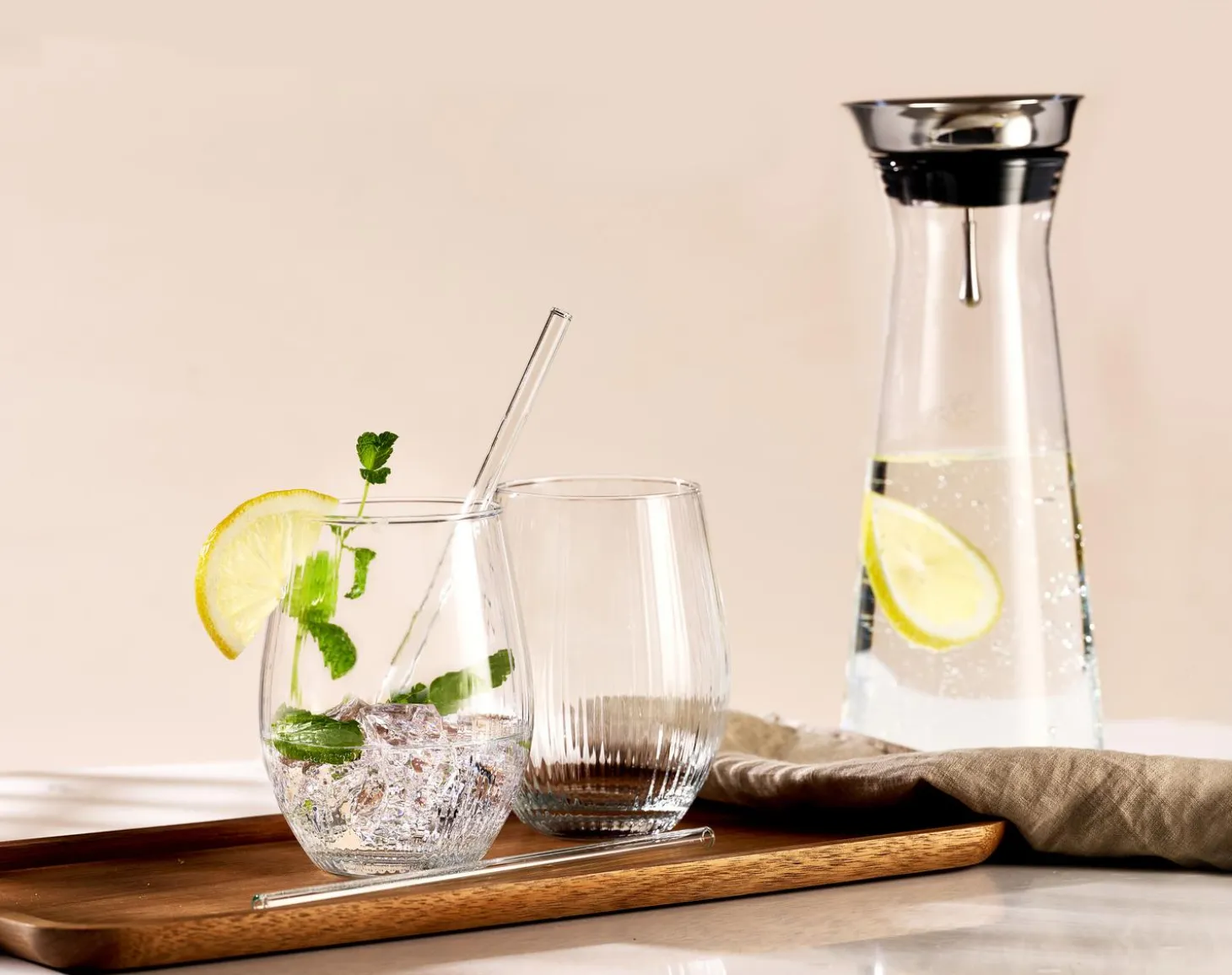 Trinkgläser-Set Spritz | 8-teilig | 590 ml | mit Glastrinkhalmen