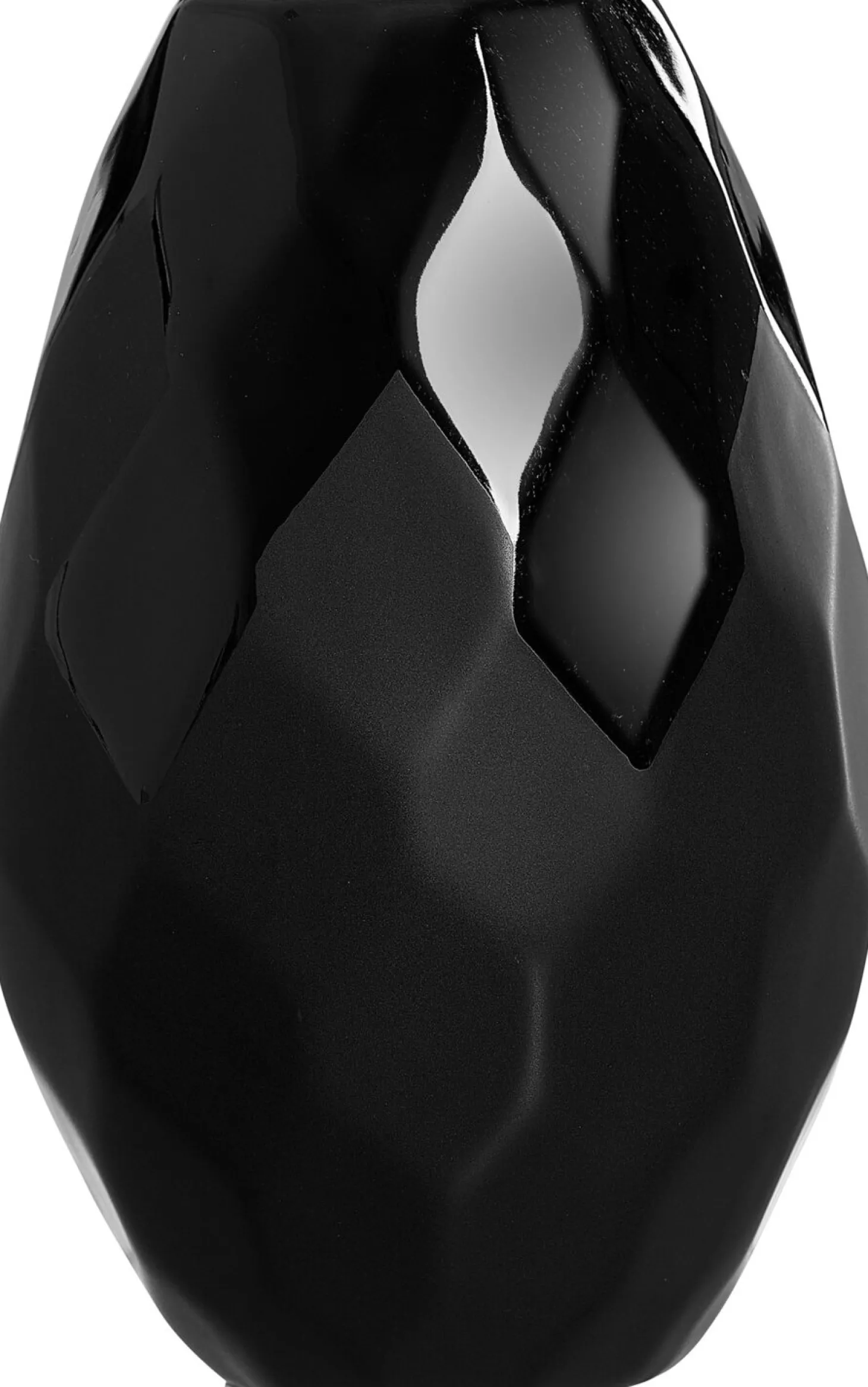 Vase Onyx | 13 x 13 x 21 cm | schwarz | bauchig
