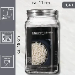 Vorratsdose Vio | 1,4 Liter | eckig