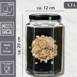 Vorratsglas Mara | 1,7 Liter | 6-eckig