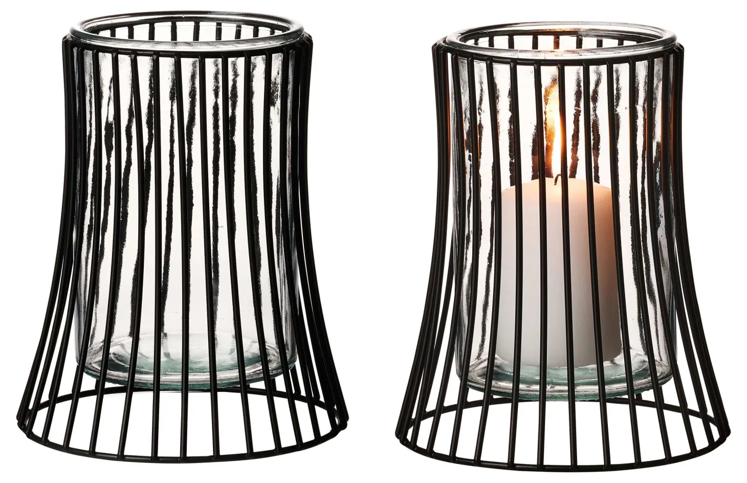 Windlicht Nero | 14,5 x 14,5 x 18 cm | schwarz