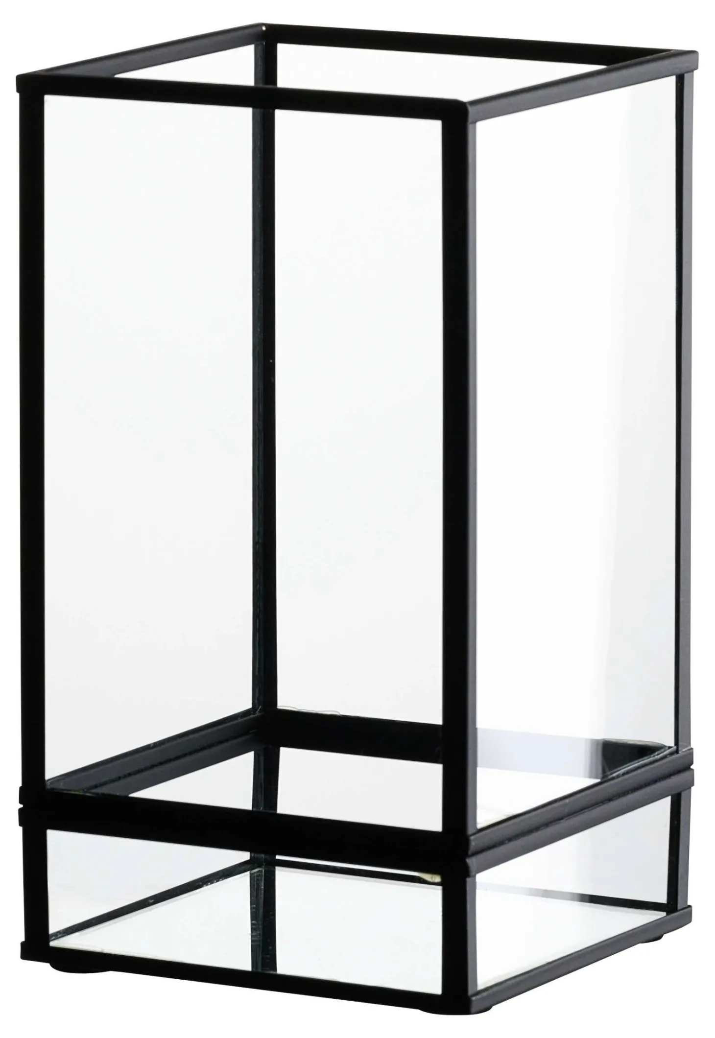 Windlicht Nero | 11 x 11 x 18 cm | schwarz